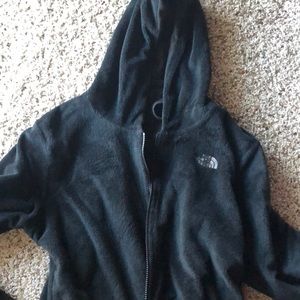 The North Face reversible black sweatshirt jacket